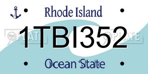 1TBI352 Rhode Island License Plate