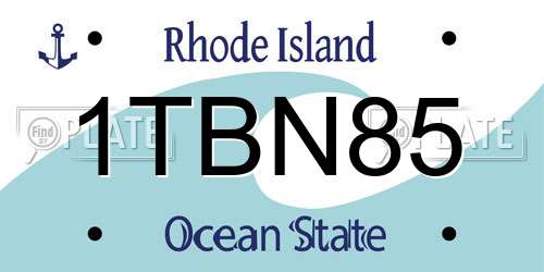 1TBN85 Rhode Island License Plate