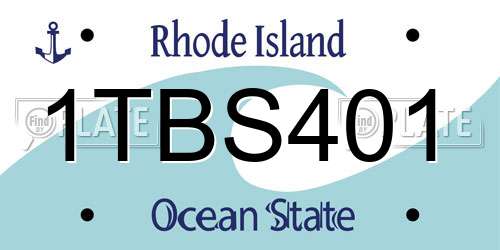 1TBS401 Rhode Island License Plate