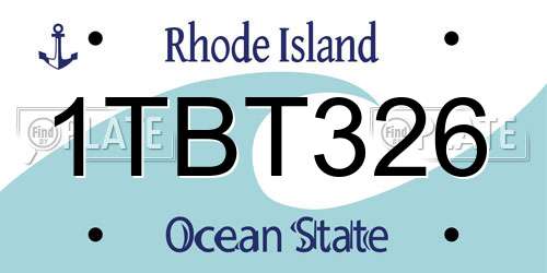 1TBT326 Rhode Island License Plate