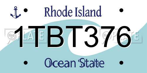 1TBT376 Rhode Island License Plate