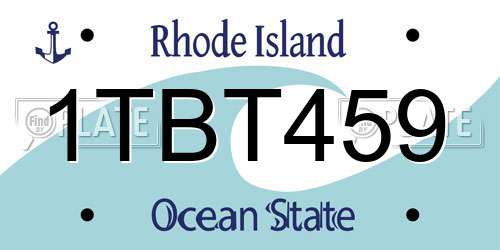1TBT459 Rhode Island License Plate