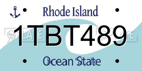 1TBT489 Rhode Island License Plate