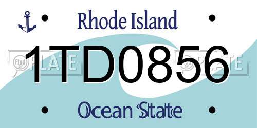 1TD0856 Rhode Island License Plate