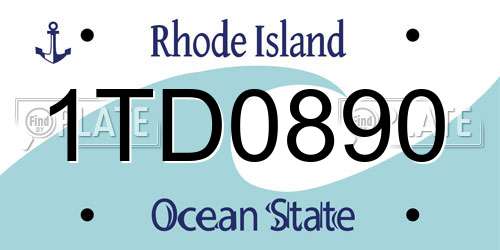 1TD0890 Rhode Island License Plate