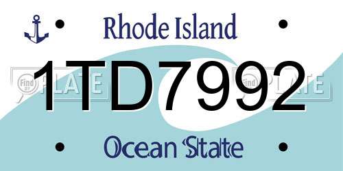 1TD7992 Rhode Island License Plate
