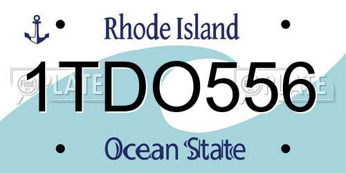 1TDO556 Rhode Island License Plate