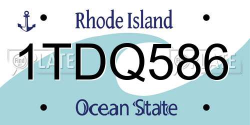 1TDQ586 Rhode Island License Plate