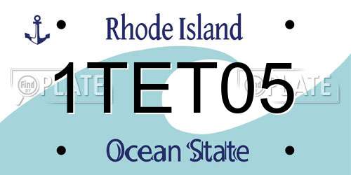1TET05 Rhode Island License Plate