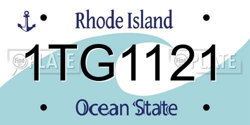 1TG1121 Rhode Island License Plate