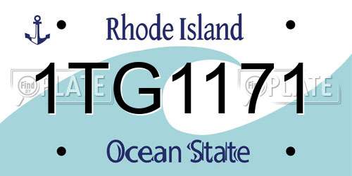 1TG1171 Rhode Island License Plate