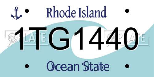 1TG1440 Rhode Island License Plate