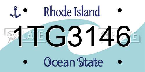 1TG3146 Rhode Island License Plate