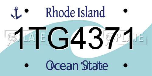 1TG4371 Rhode Island License Plate