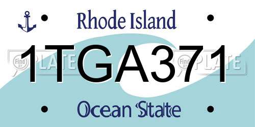 1TGA371 Rhode Island License Plate