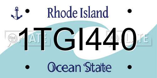 1TGI440 Rhode Island License Plate