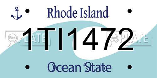 1TI1472 Rhode Island License Plate
