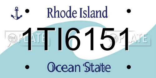 1TI6151 Rhode Island License Plate