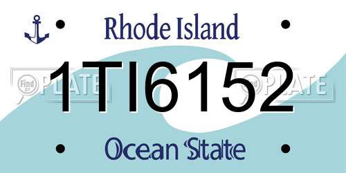 1TI6152 Rhode Island License Plate