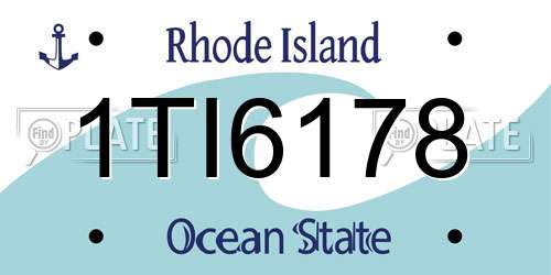 1TI6178 Rhode Island License Plate