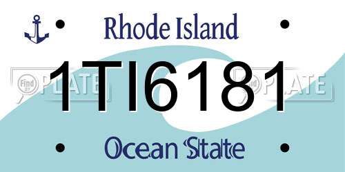 1TI6181 Rhode Island License Plate