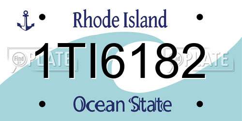 1TI6182 Rhode Island License Plate
