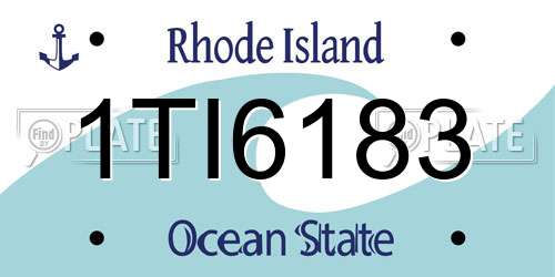 1TI6183 Rhode Island License Plate