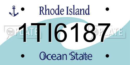 1TI6187 Rhode Island License Plate