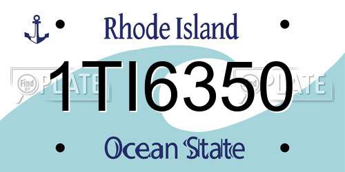 1TI6350 Rhode Island License Plate