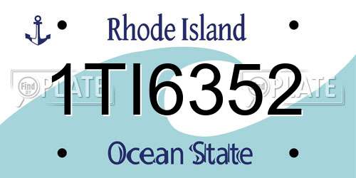 1TI6352 Rhode Island License Plate