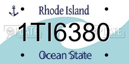 1TI6380 Rhode Island License Plate