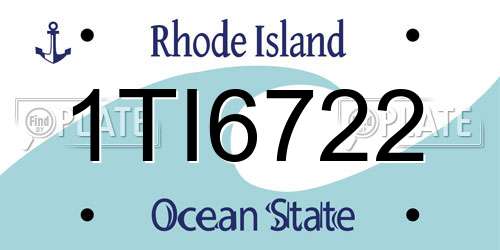 1TI6722 Rhode Island License Plate