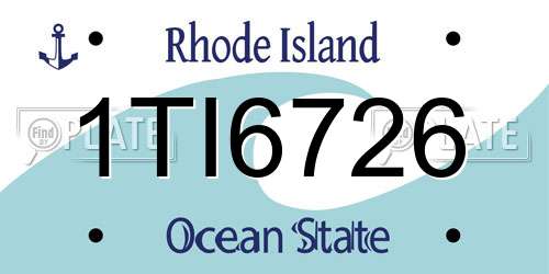 1TI6726 Rhode Island License Plate
