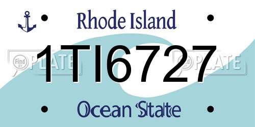 1TI6727 Rhode Island License Plate