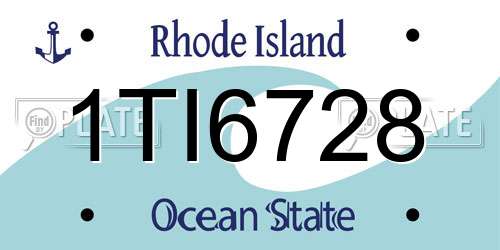 1TI6728 Rhode Island License Plate