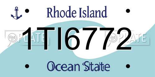 1TI6772 Rhode Island License Plate