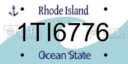 1TI6776 Rhode Island License Plate
