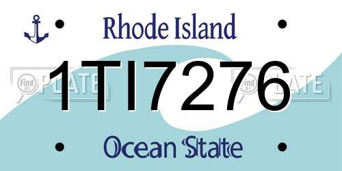 1TI7276 Rhode Island License Plate