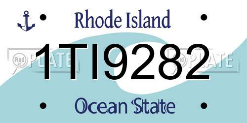 1TI9282 Rhode Island License Plate