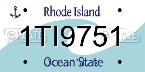 1TI9751 Rhode Island License Plate