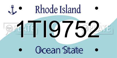 1TI9752 Rhode Island License Plate