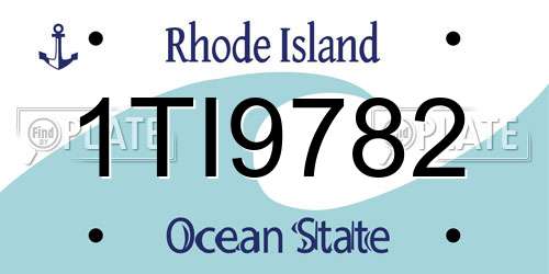 1TI9782 Rhode Island License Plate