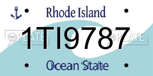 1TI9787 Rhode Island License Plate
