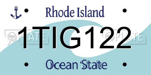 1TIG122 Rhode Island License Plate