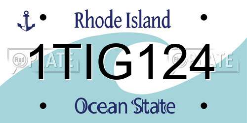 1TIG124 Rhode Island License Plate