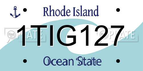 1TIG127 Rhode Island License Plate