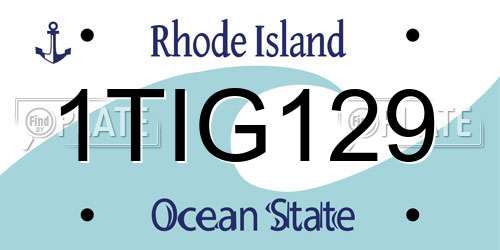 1TIG129 Rhode Island License Plate