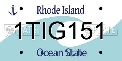 1TIG151 Rhode Island License Plate