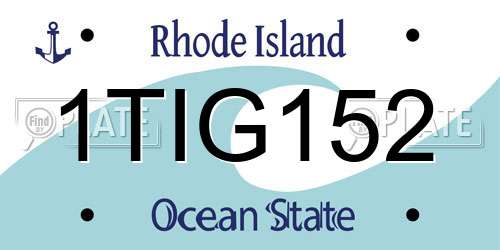 1TIG152 Rhode Island License Plate