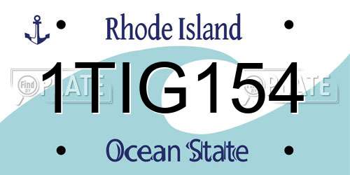 1TIG154 Rhode Island License Plate